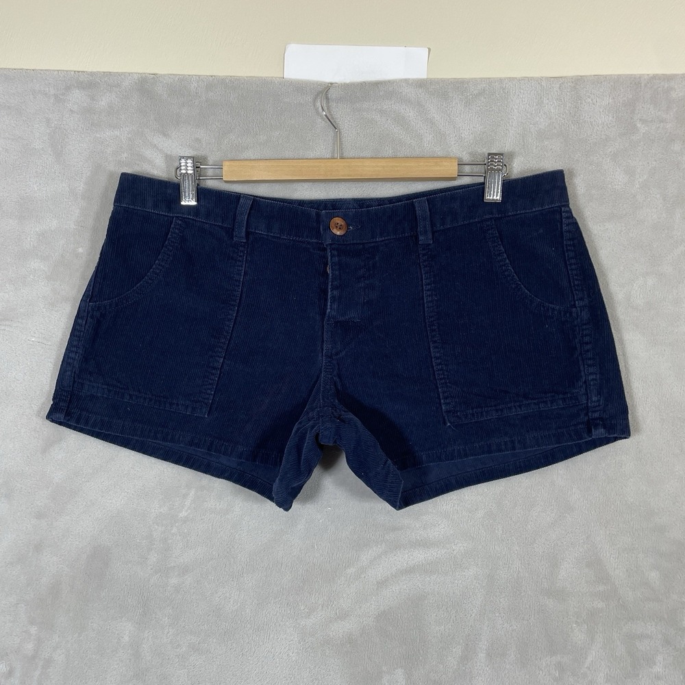 Birdwell Beach Britches Corduroy Short Shorts USA Women's 10 Boho Navy